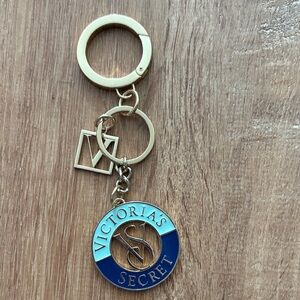 NWOT Victoria's Secret Gold and Blue Key Chain with Logo